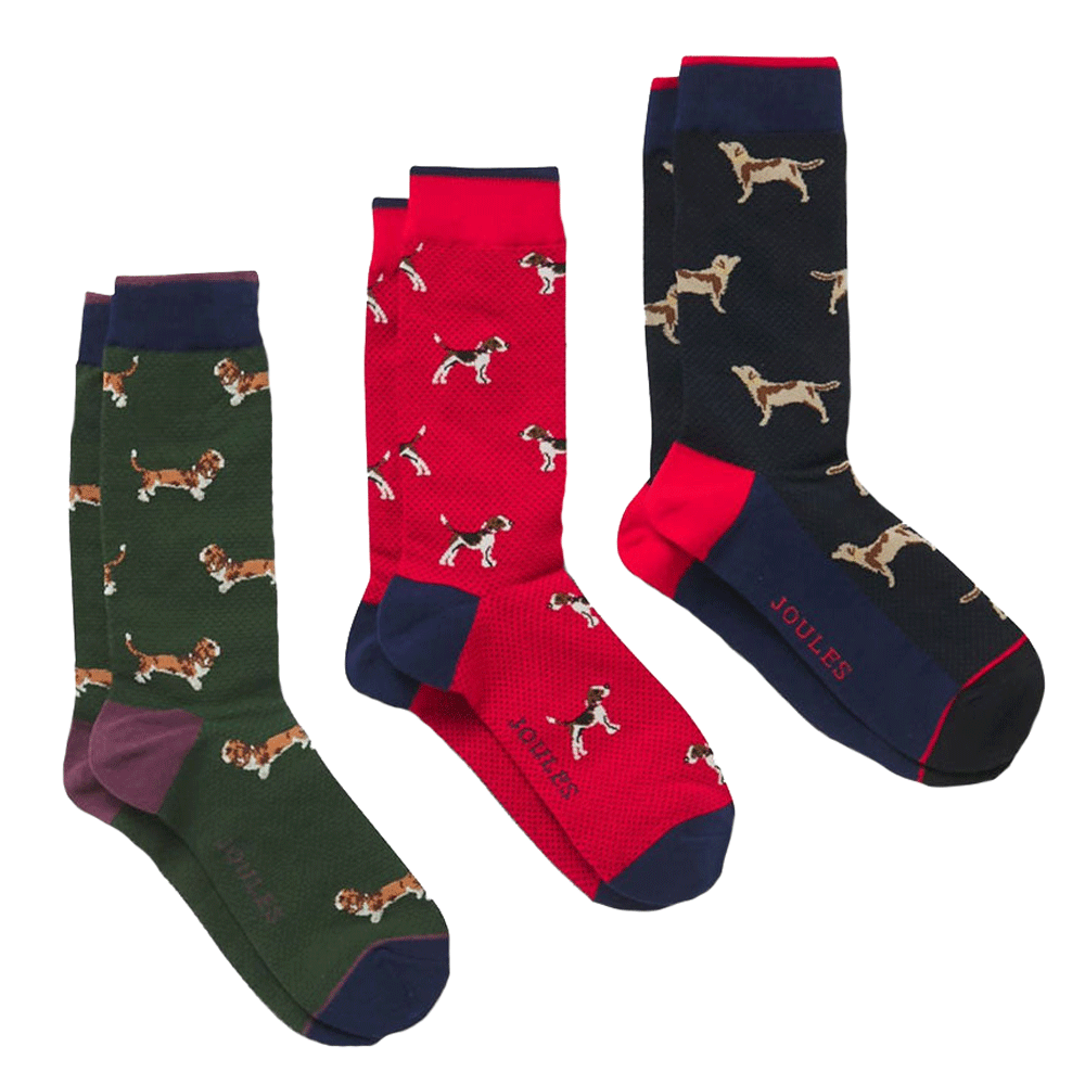 Joules Mens Striking Socks 3Pk Cotton Socks