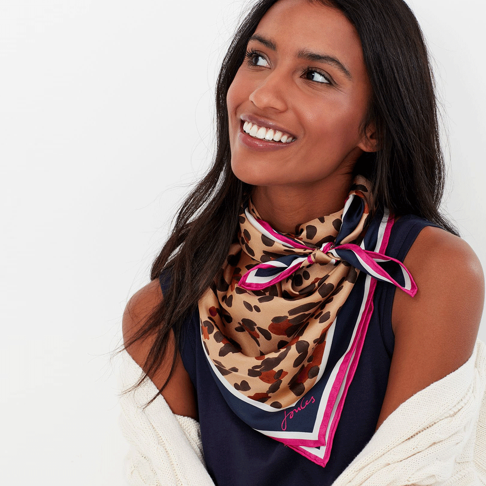 Joules Ladies Bloomfield Square Silk Scarf