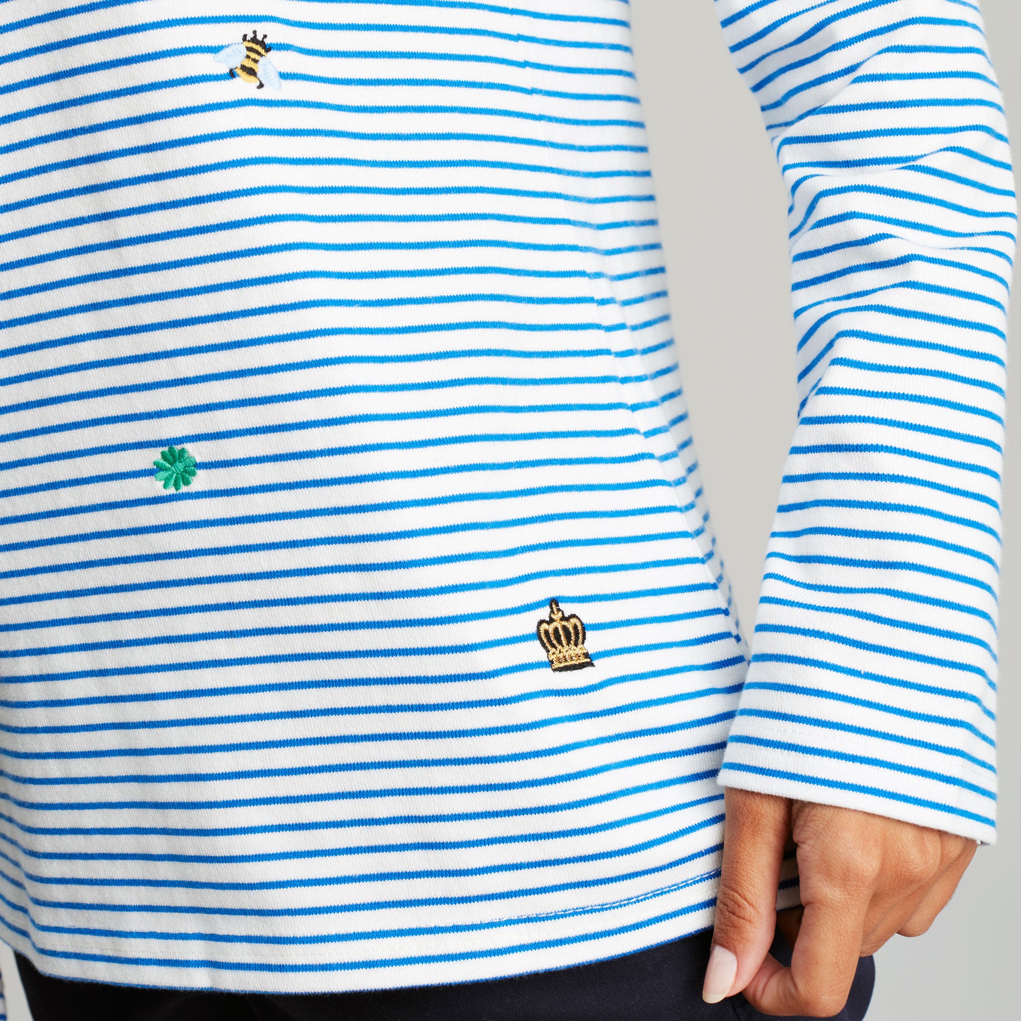 Joules Ladies Harbour Emb Long Sleeve Jersey Top