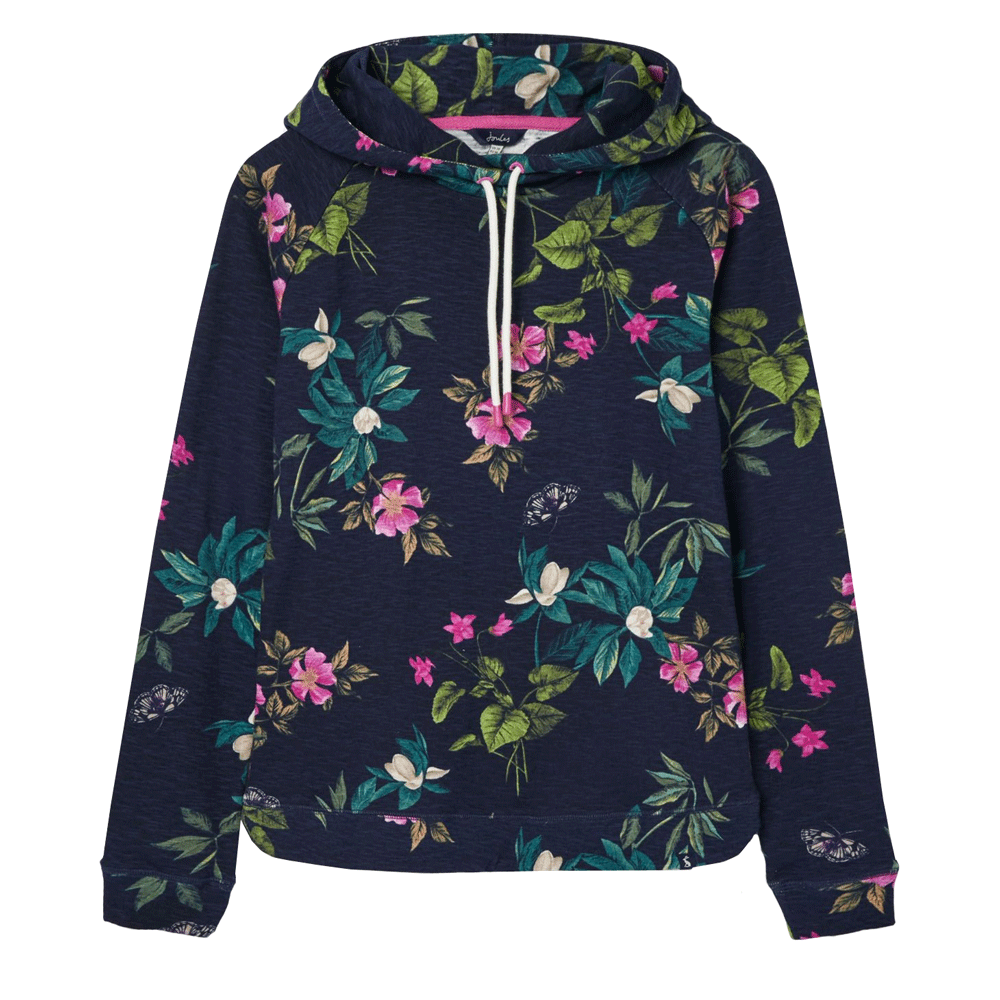 Joules Ladies Marlston Print Hooded Sweatshirt