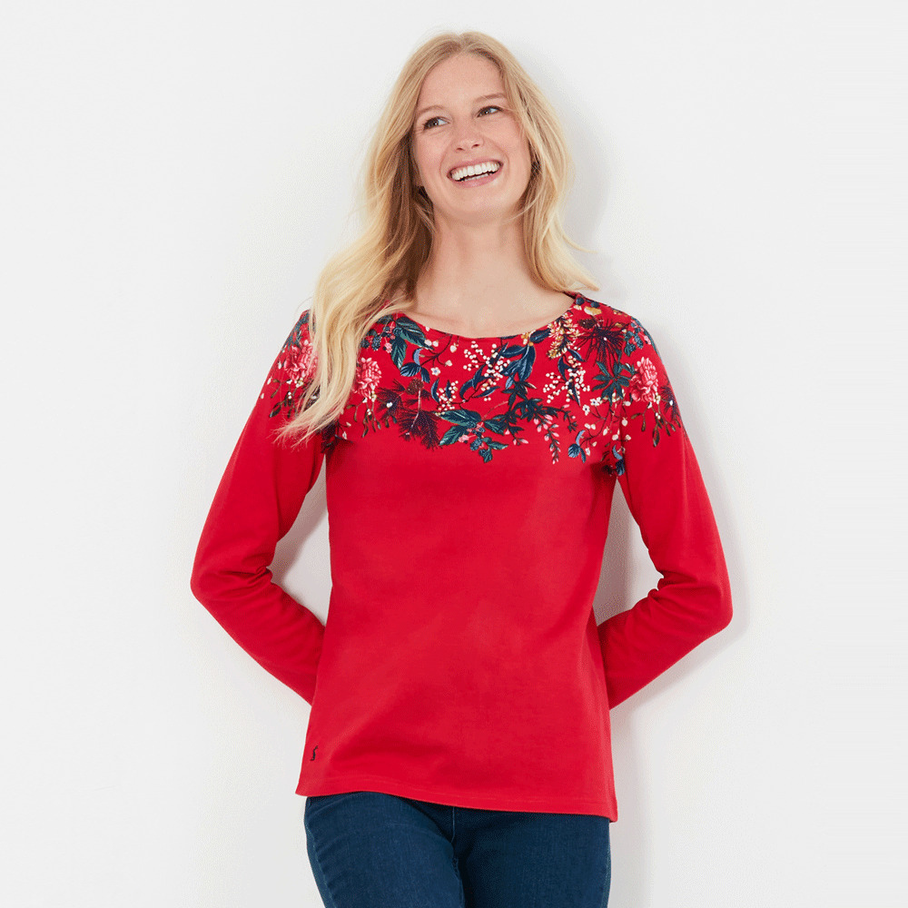 Joules Ladies Harbour Print Long Sleeve Jersey Top