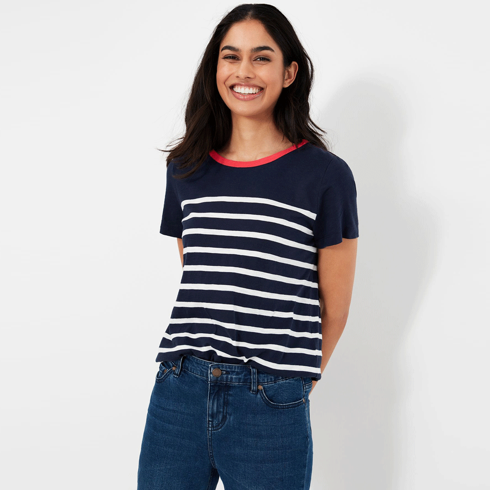 Joules Ladies Carley Stripe Classic Crew T-Shirt
