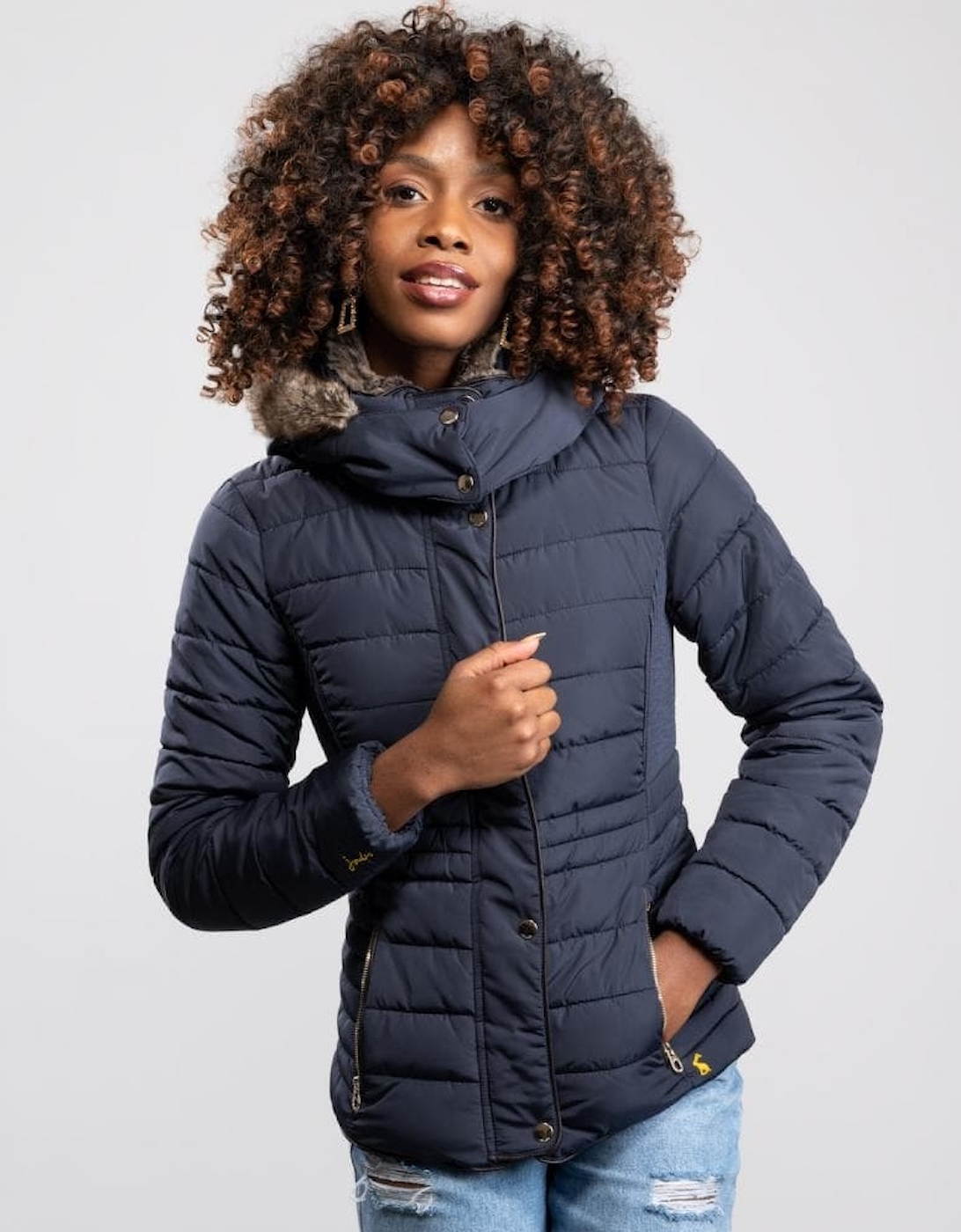 Joules Fur Trim Padded Coat Gosway