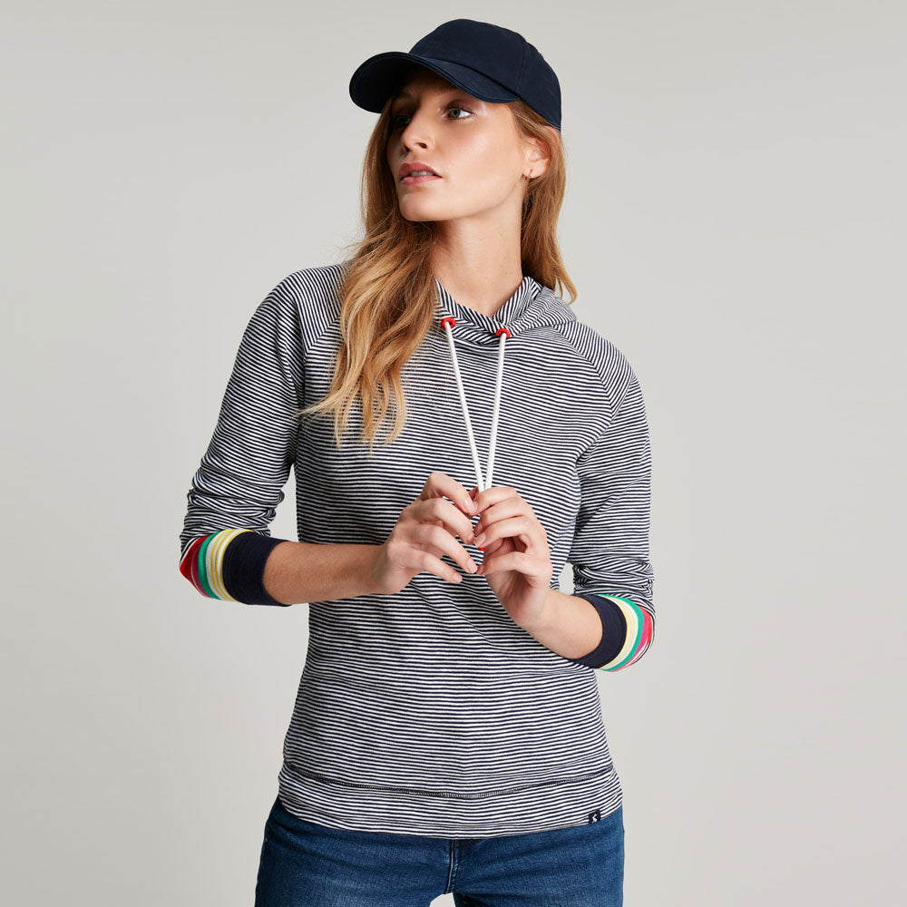 Joules Ladies Marlston Stripe Hooded Sweatshirt