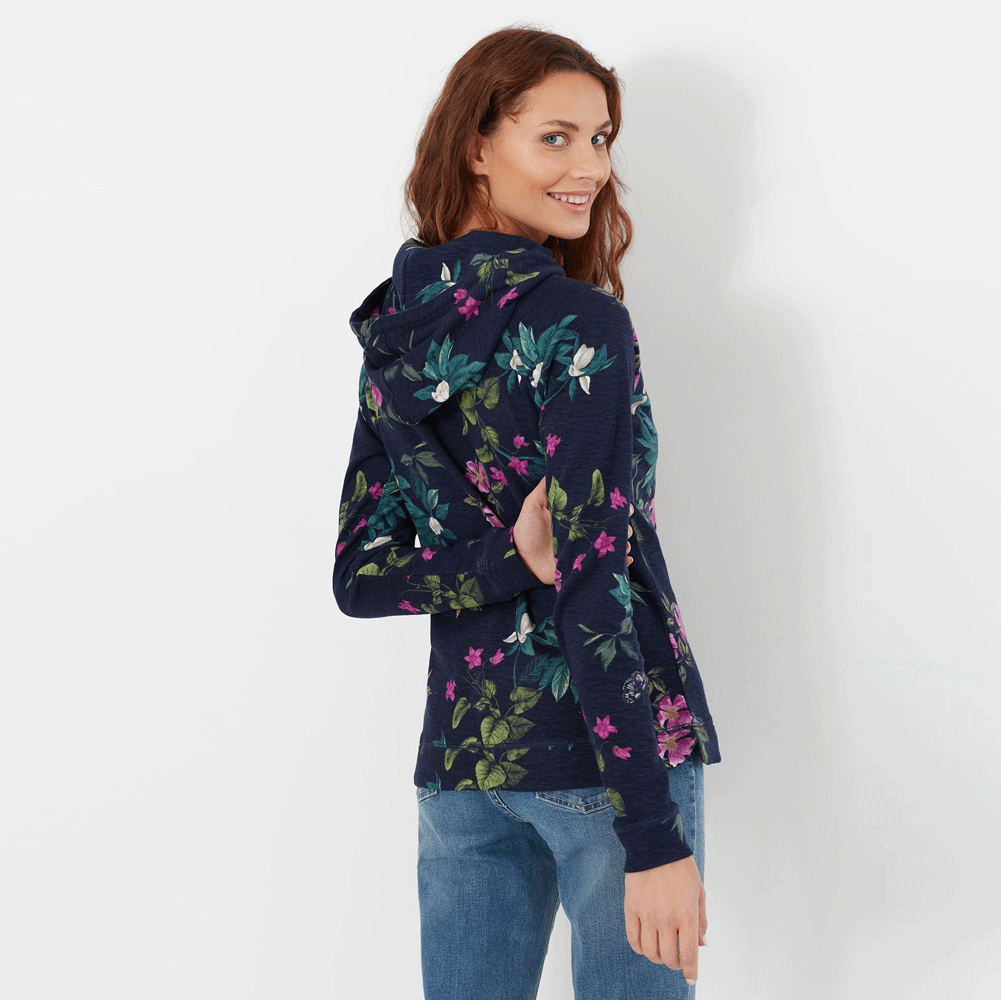 Joules Ladies Marlston Print Hooded Sweatshirt