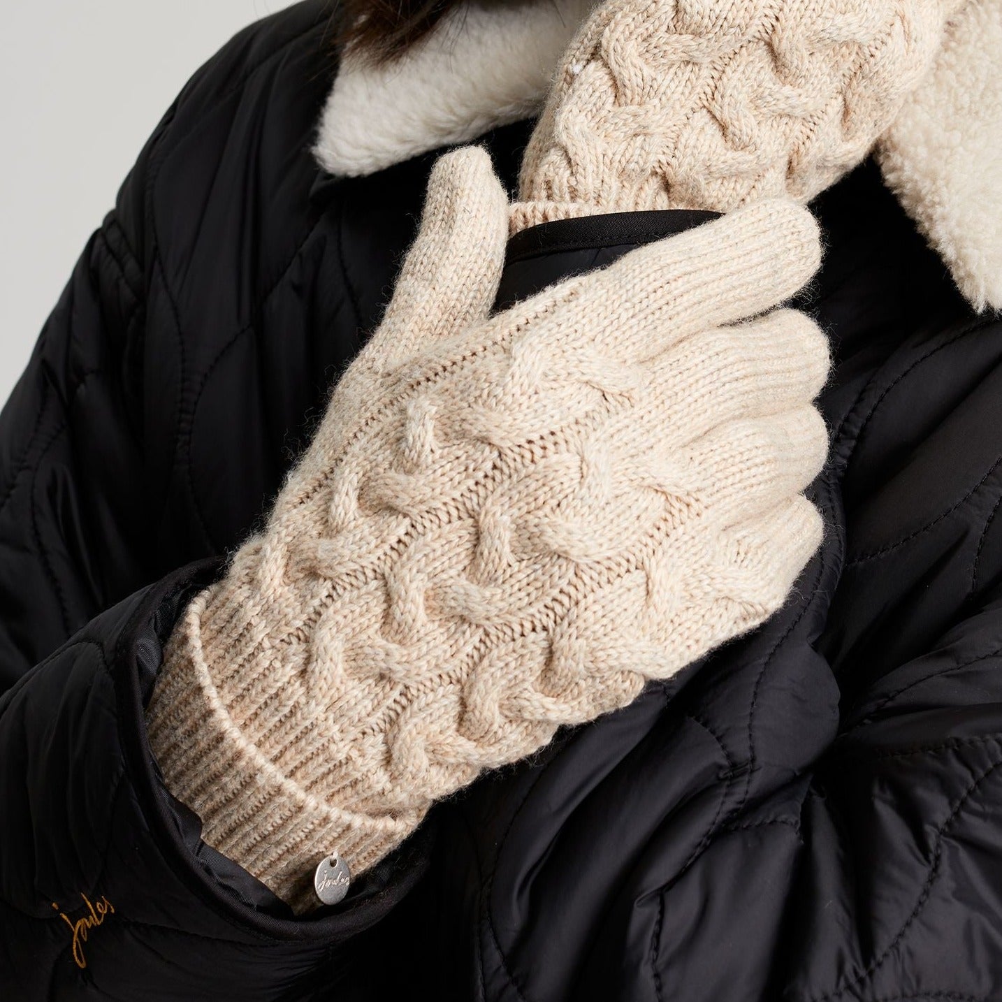 Joules Ladies Elena Cable Knit Gloves