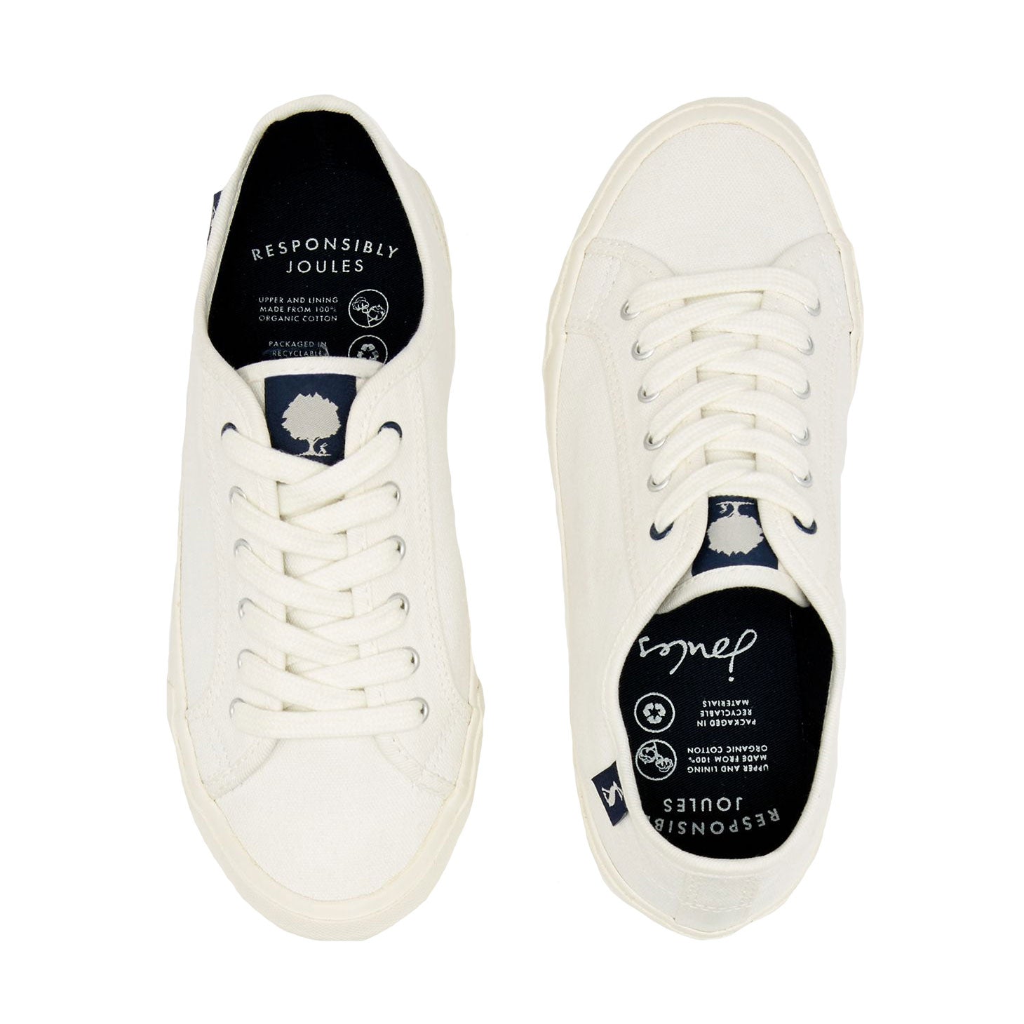 Joules Ladies Organic Coast Pump Lace Up Trainer