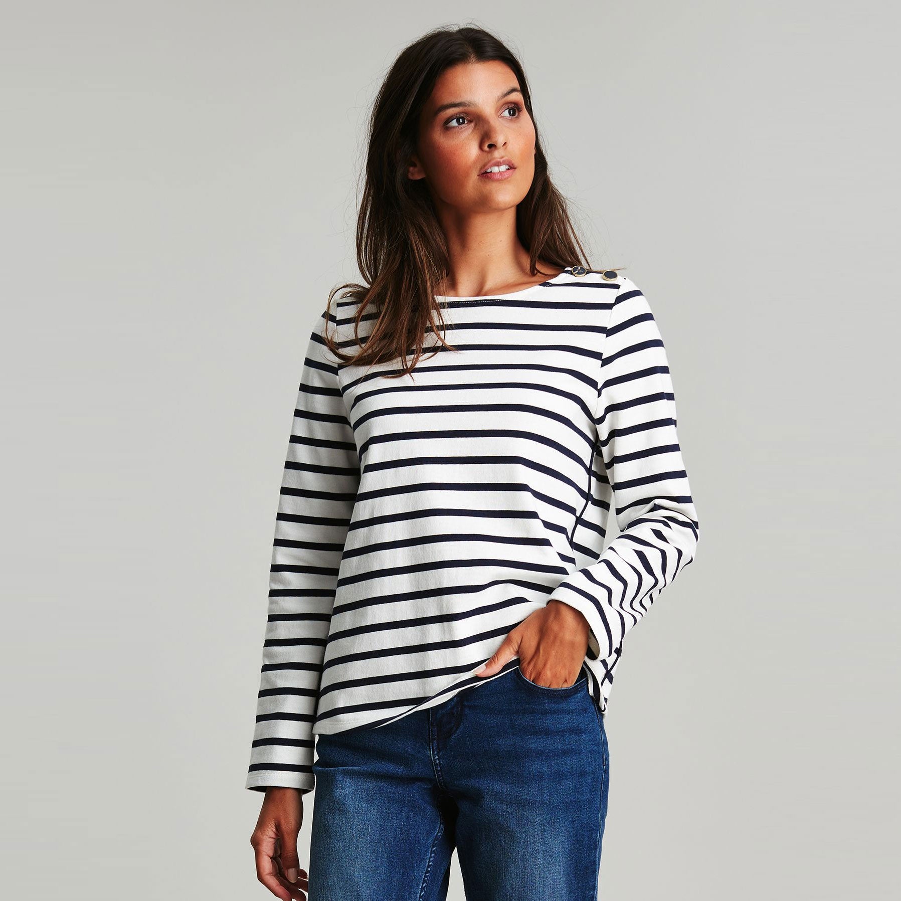 Joules Ladies Aubree Button Shoulder Jersey Top
