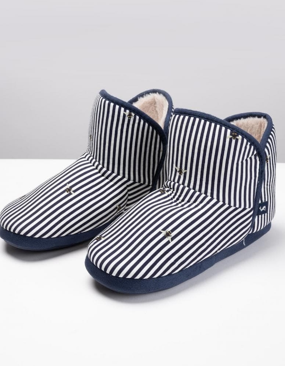 Joules Faux Fur Lined Slipper With Rubber Sole Cabin