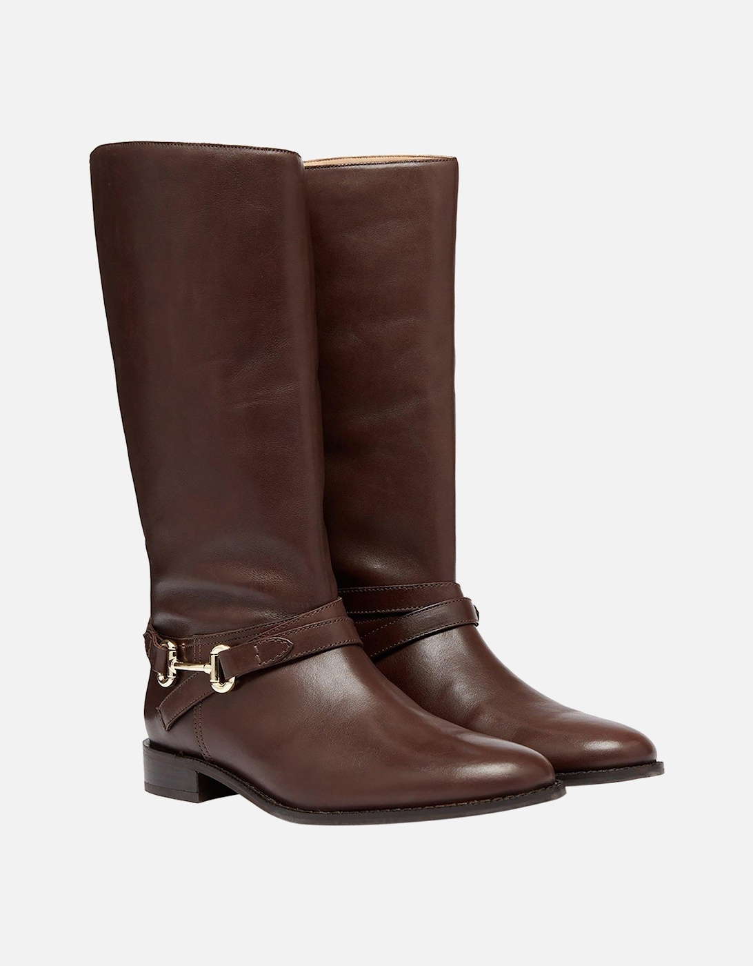 Joules Westcote Snaffle Detail Knee High Leather Boot - Dark Brown
