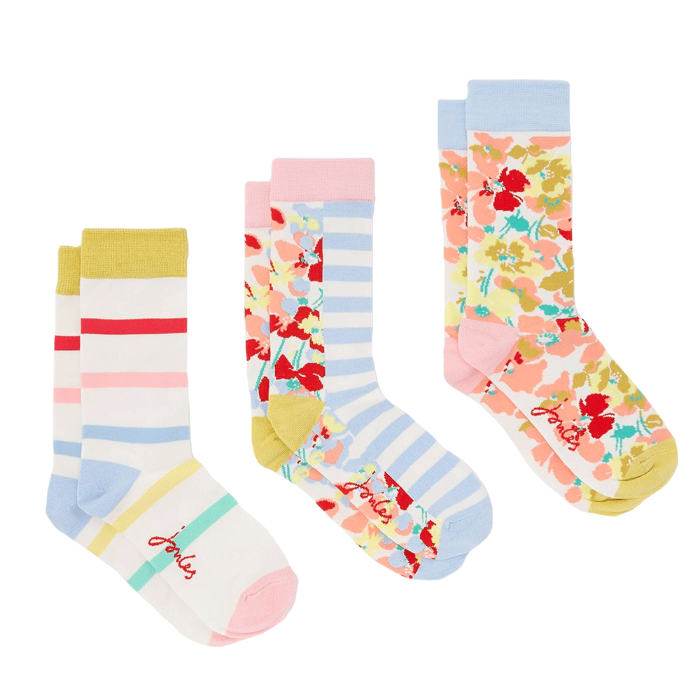 Joules Ladies Excellent Everyday 3Pk Socks