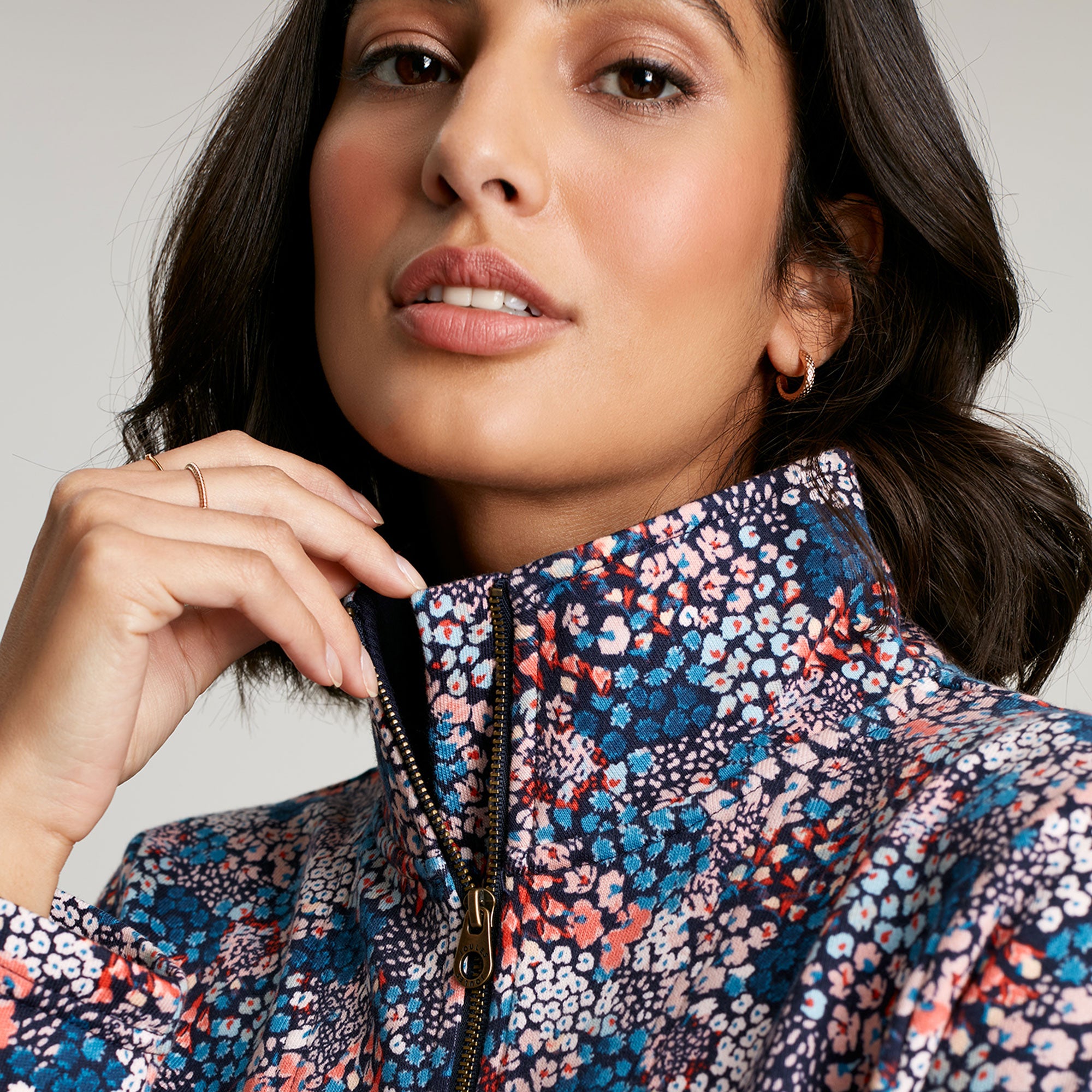 Joules Ladies Pip Print Half Zip Sweatshirt