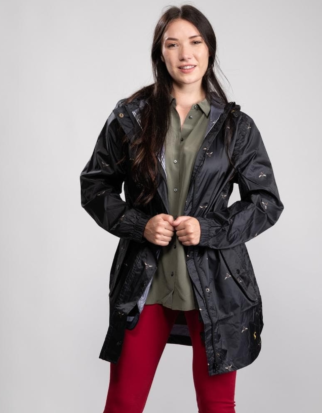 Joules Golightly Printed Waterproof Womens Packable Jacket