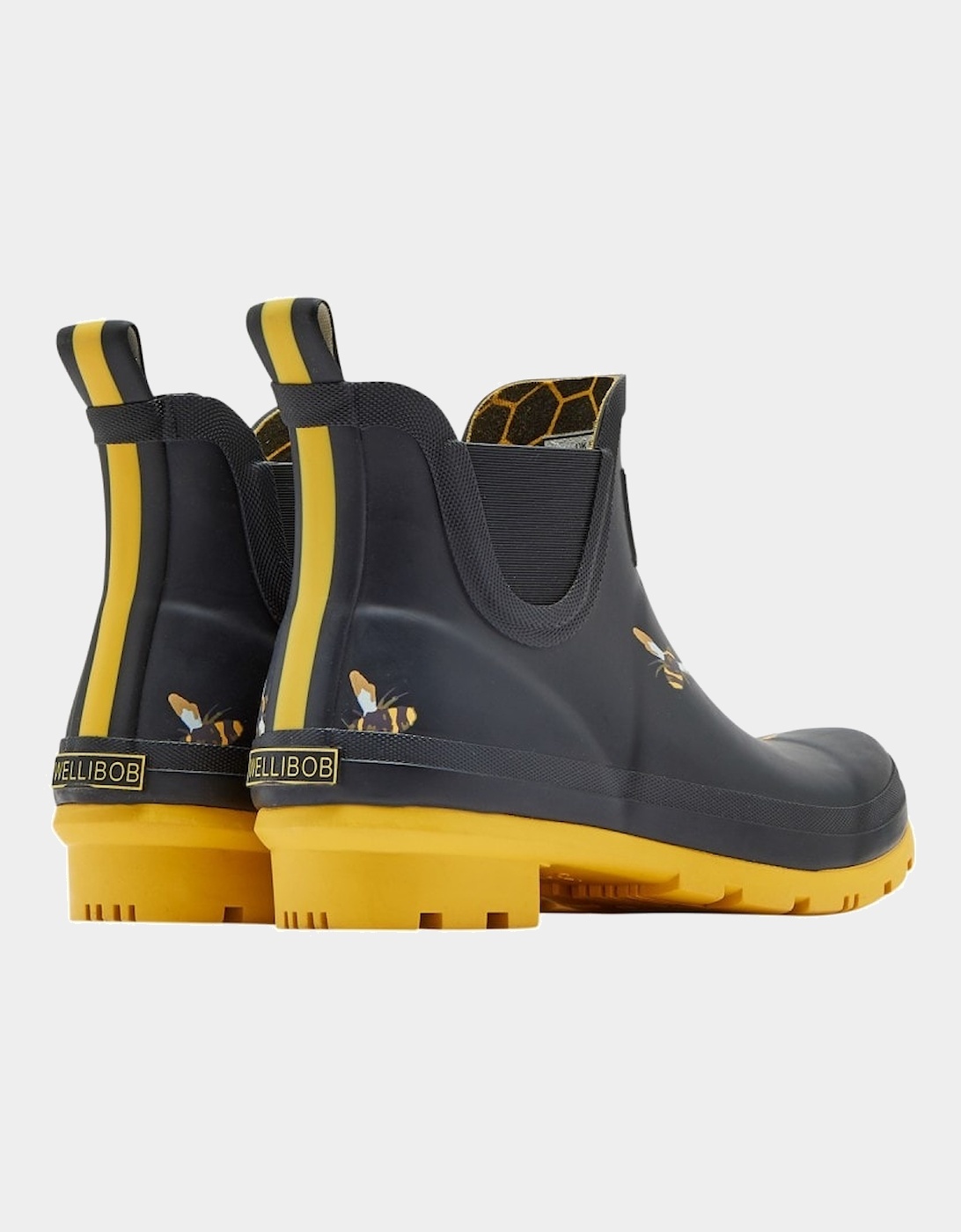 Joules Womens Wellibob Metallic Bees Wellingtons (Black)
