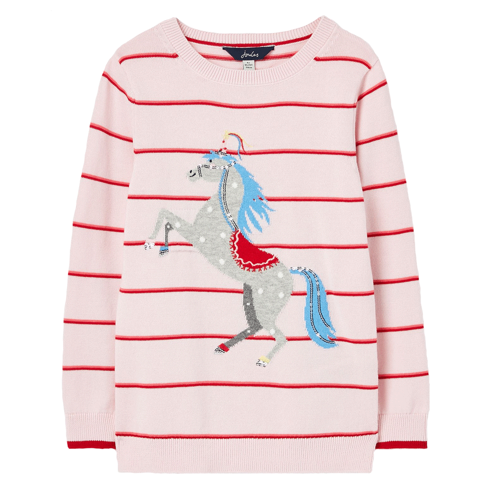 Joules Girls Miranda Circus Horse Artwork Knitted Jumper