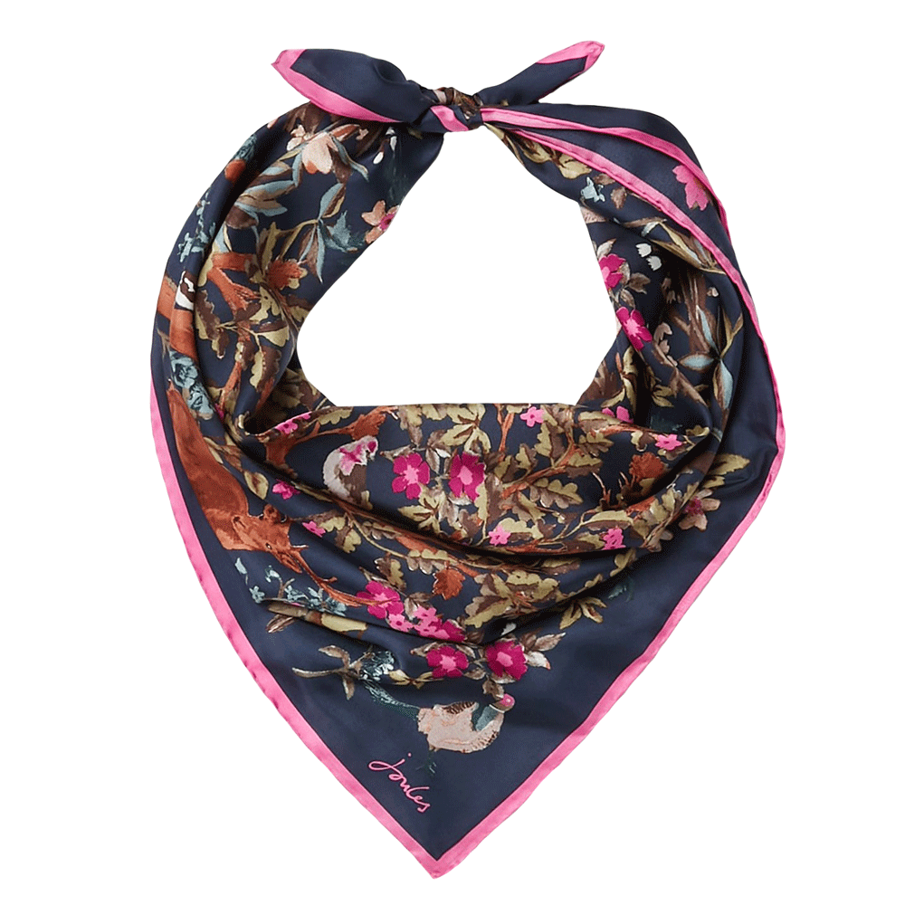 Joules Ladies Bloomfield Square Silk Scarf