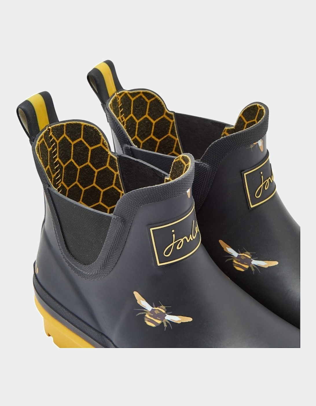 Joules Womens Wellibob Metallic Bees Wellingtons (Black)