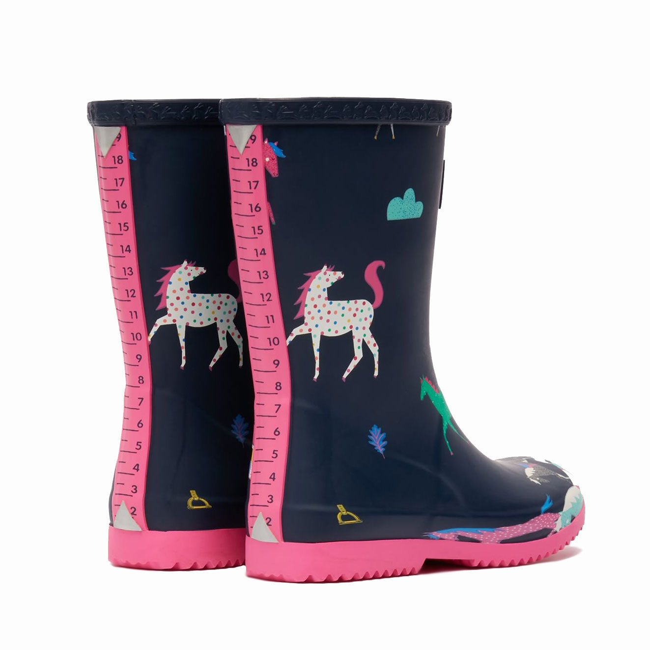 Joules Girls Jnr Roll Up Flexible Printed Welly