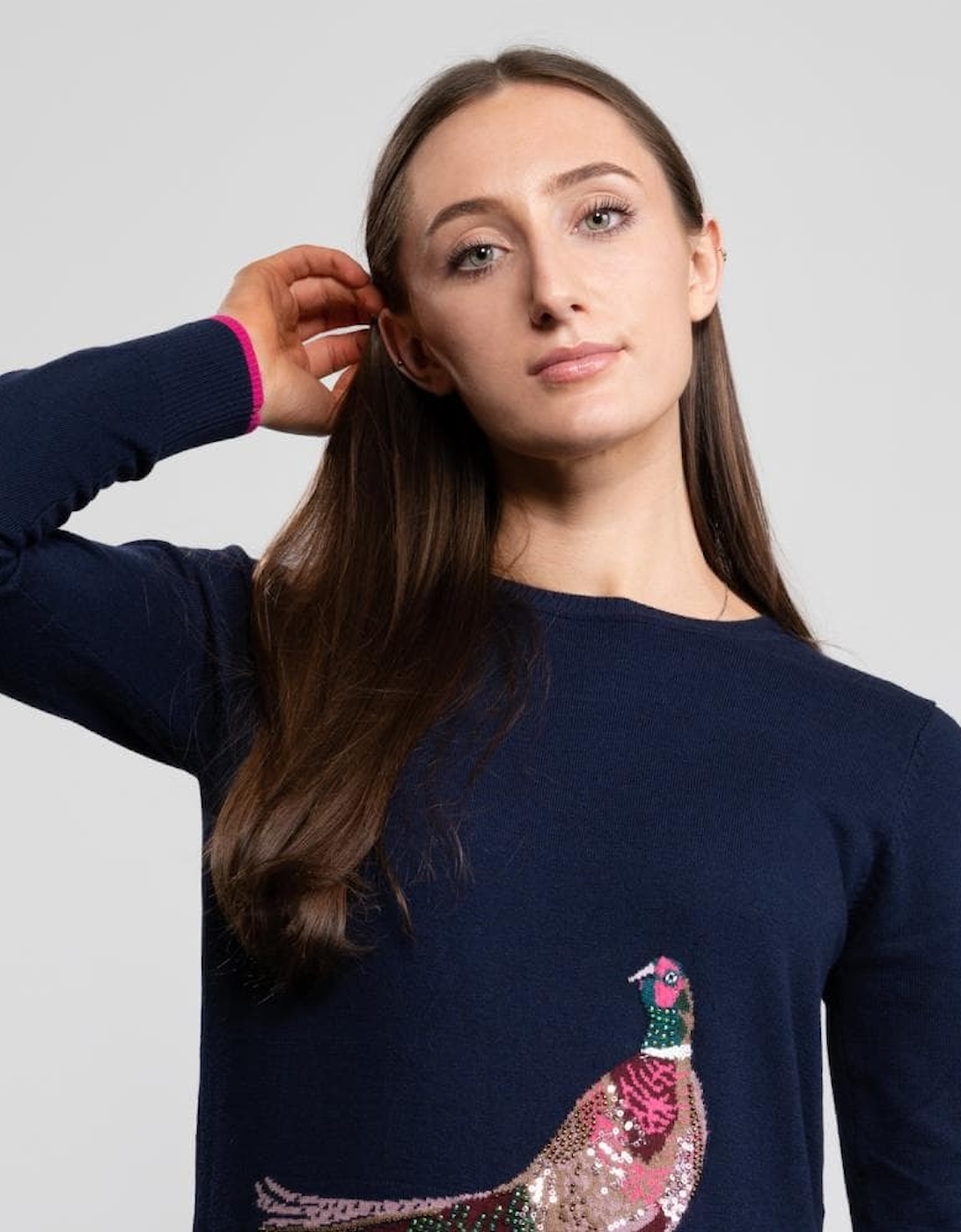 Joules Embellished Intarsia Crew Neck Jumper Miranda Luxe