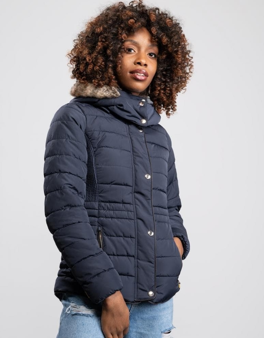 Joules Fur Trim Padded Coat Gosway