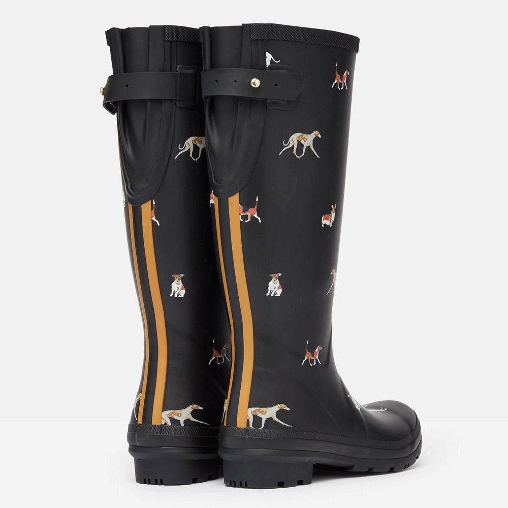 Joules Ladies Welly Print - Black Dog