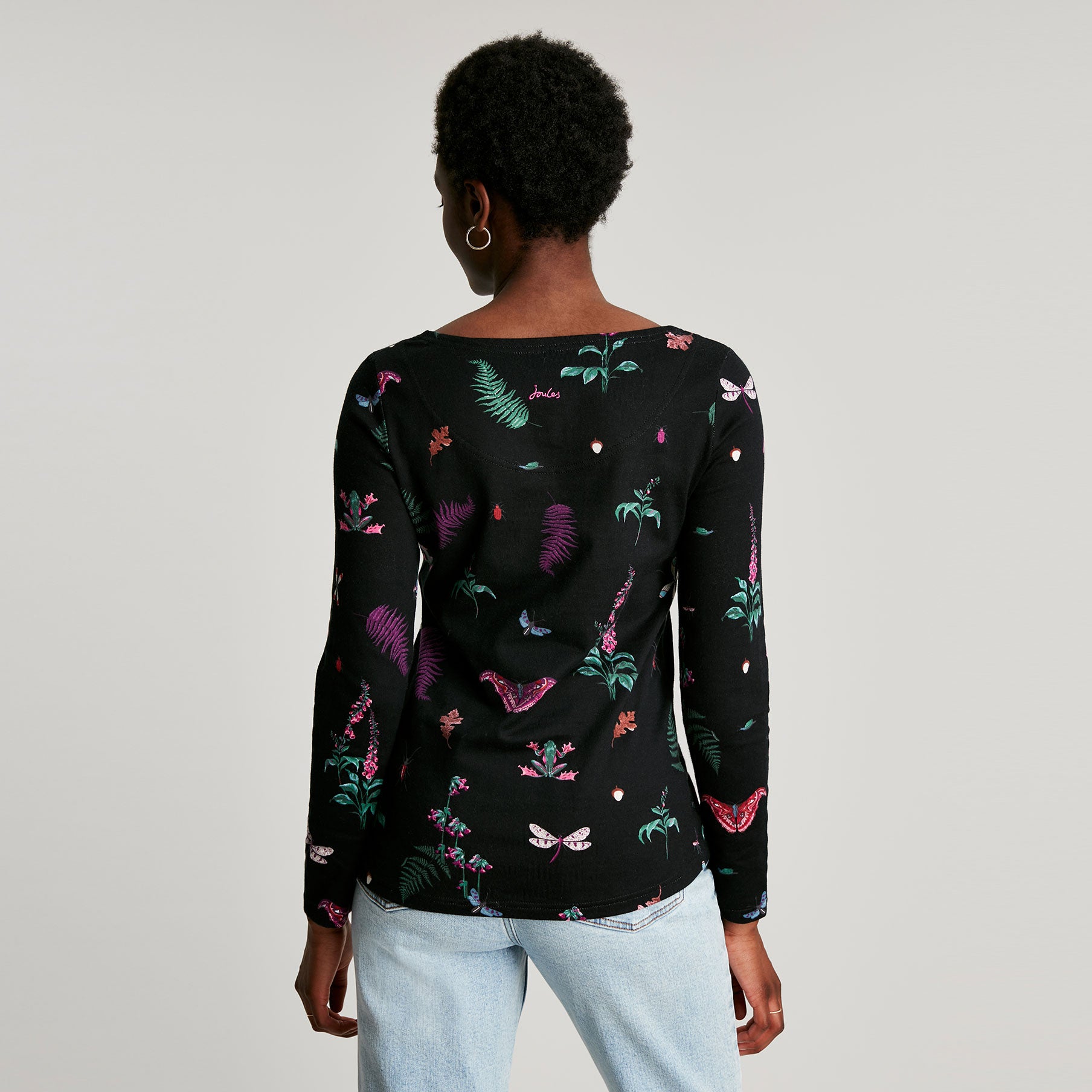 Joules Ladies Harbour Print Long Sleeve Jersey Top