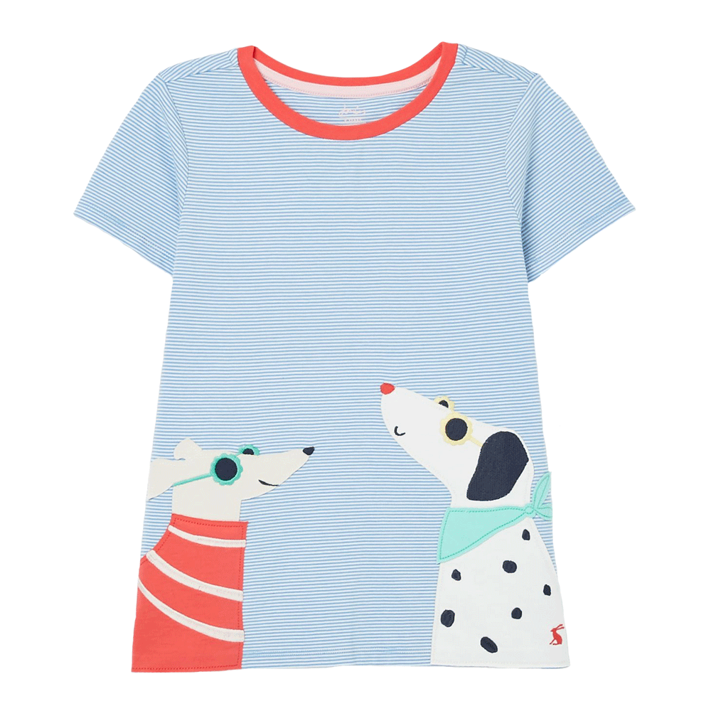 Joules Girls Astra Short Sleeve Applique Artwork T-Shirt