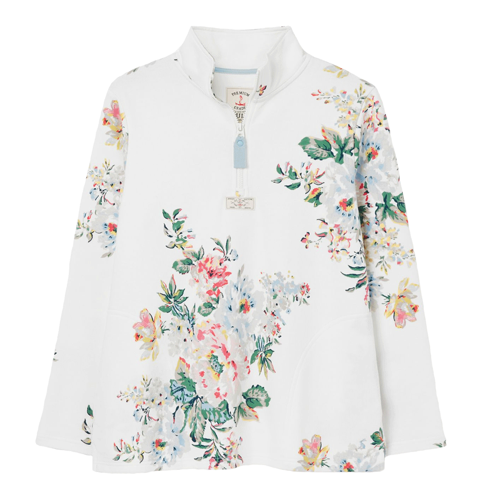 Joules Ladies Pip Print Casual Half Zip Sweatshirt
