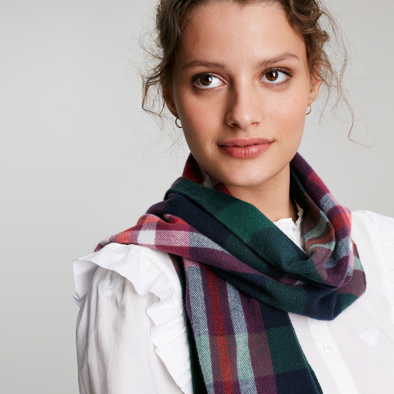 Joules Ladies Bracken Check Warm Handle Scarf