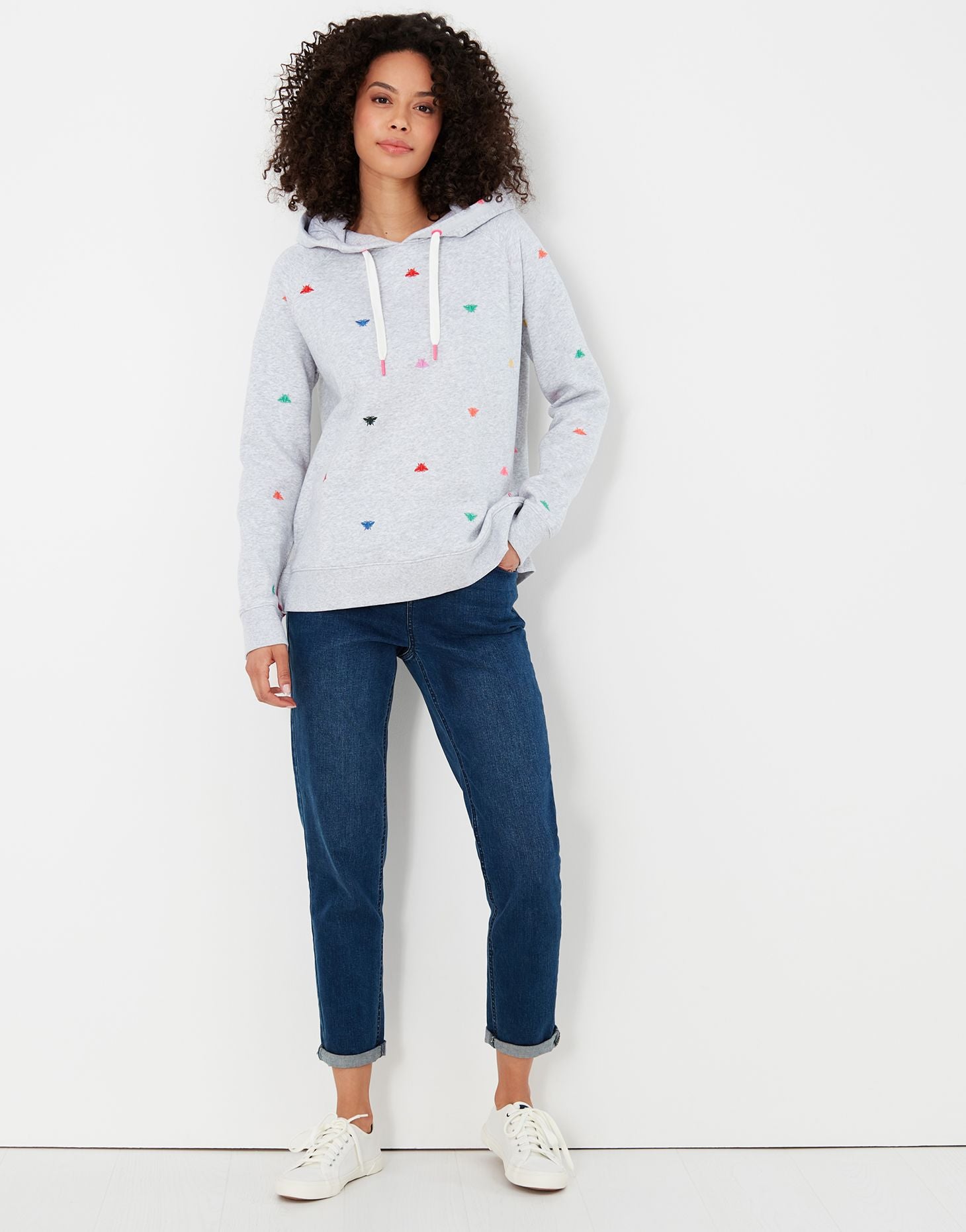 Joules Ladies Rowley Embroidered Raglan Hooded Sweater