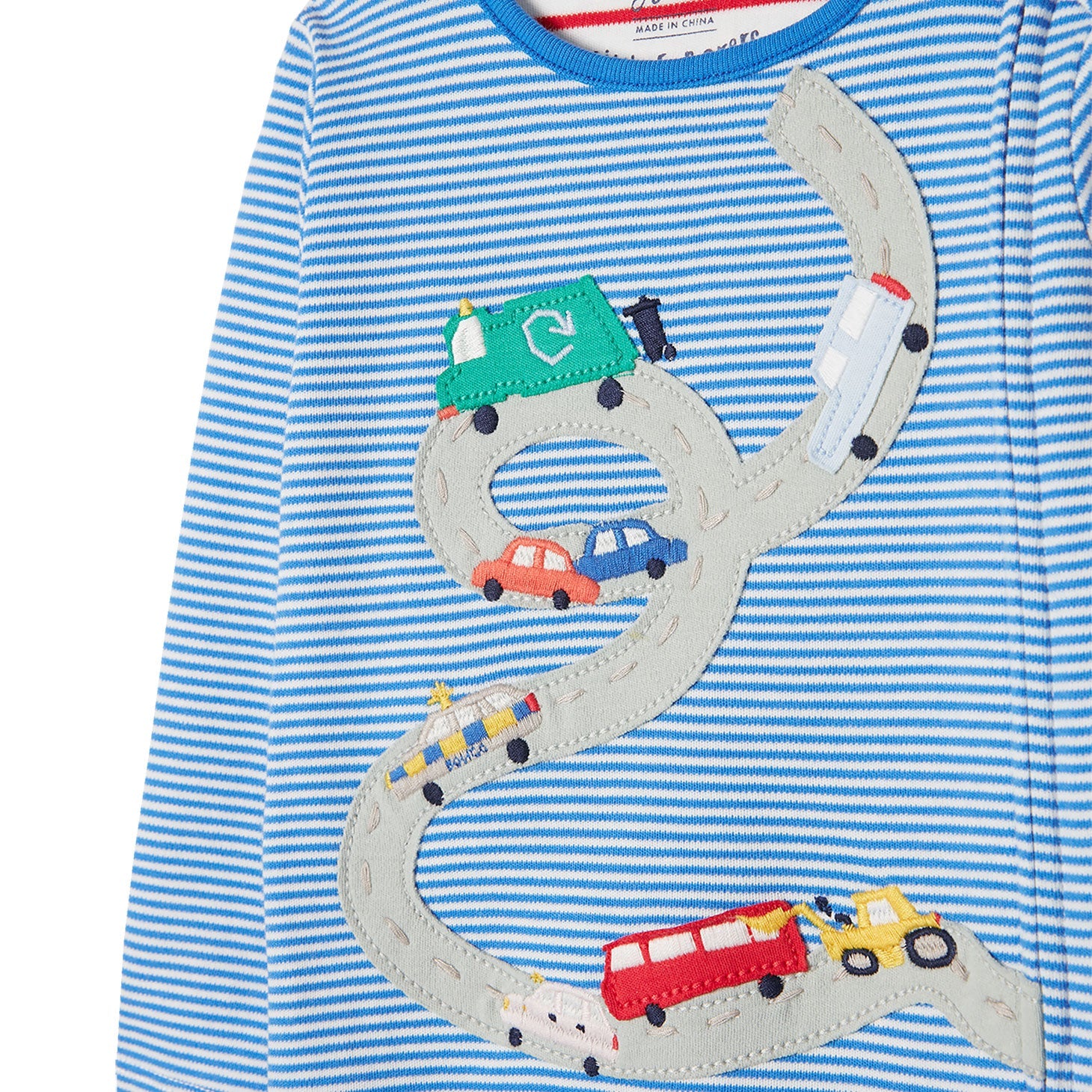 Joules Baby Zippy Cars Artwork Cotton Babygrow