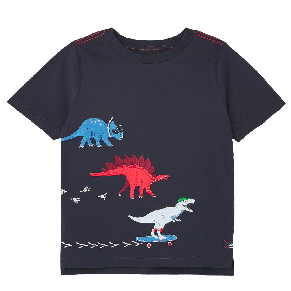 Joules Boys Archie Short Sleeve Applique Artwork T-Shirt