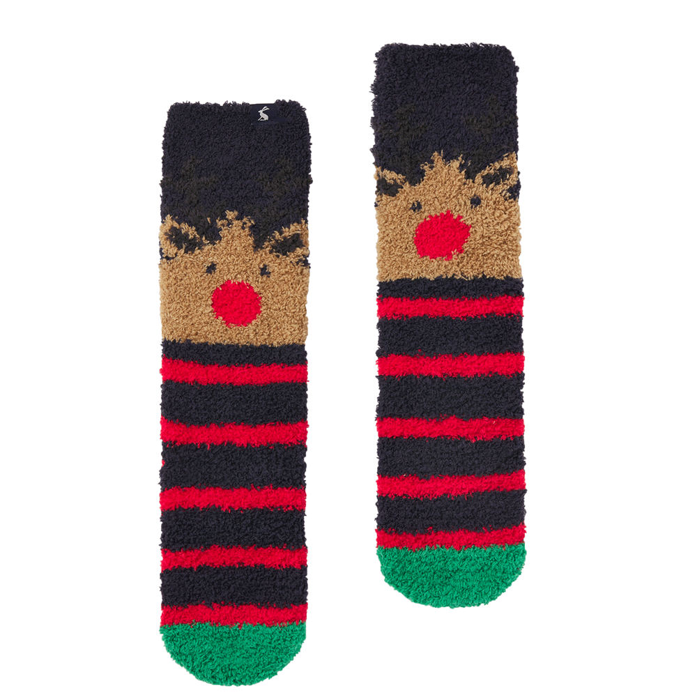 Joules Girls Festive Fluffy Reindeer Socks