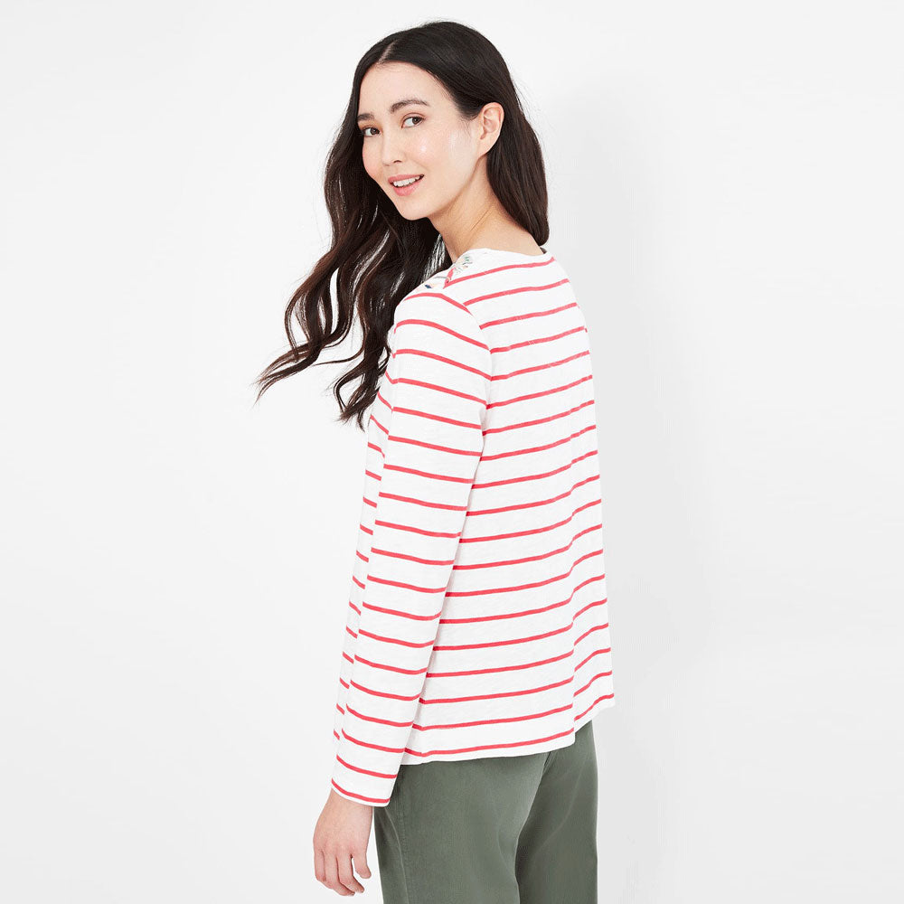 Joules Ladies Lottie Print Long Sleeve Classic CrewNeck Top