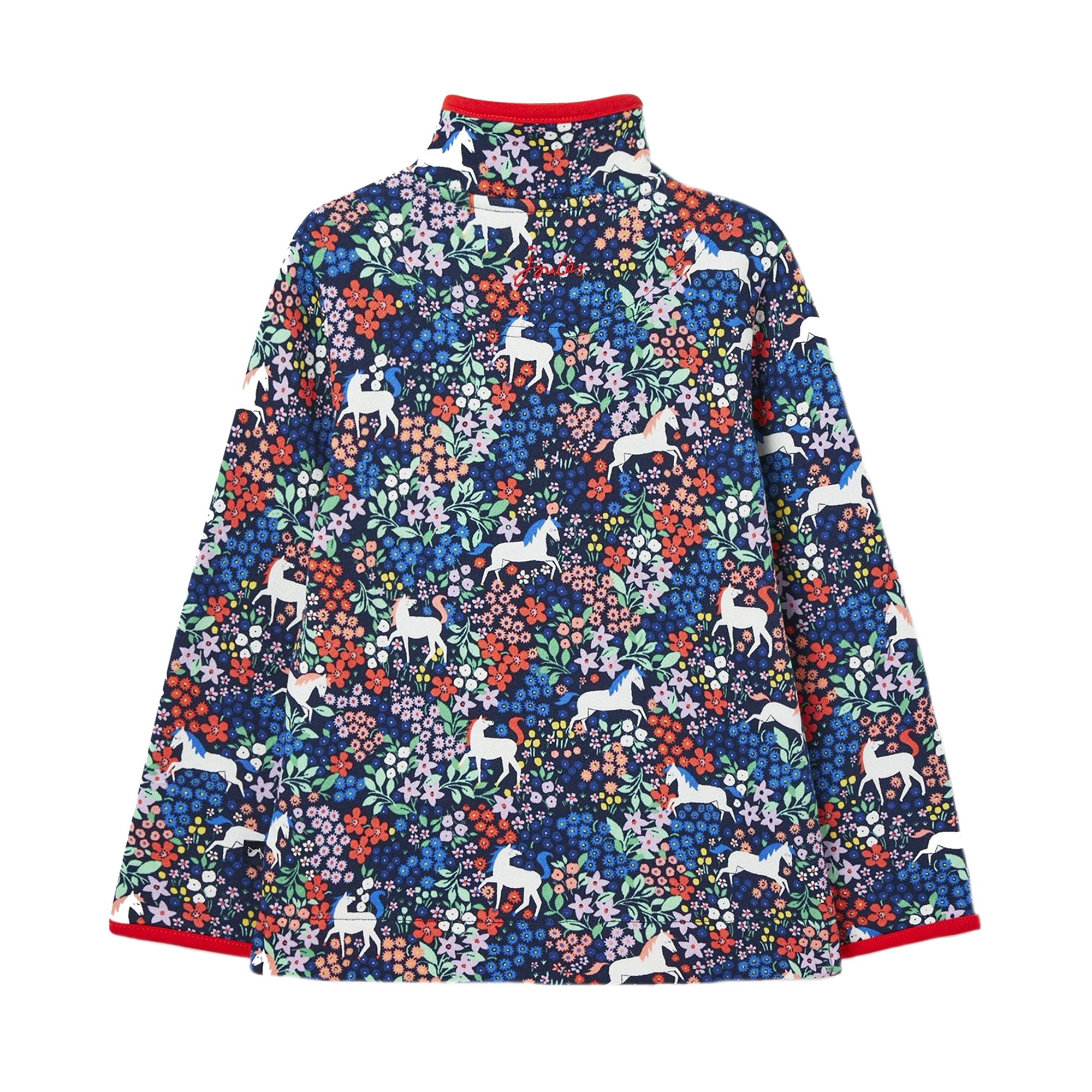 Joules Girls Fairdale Printed Half Zip Sweatshirt