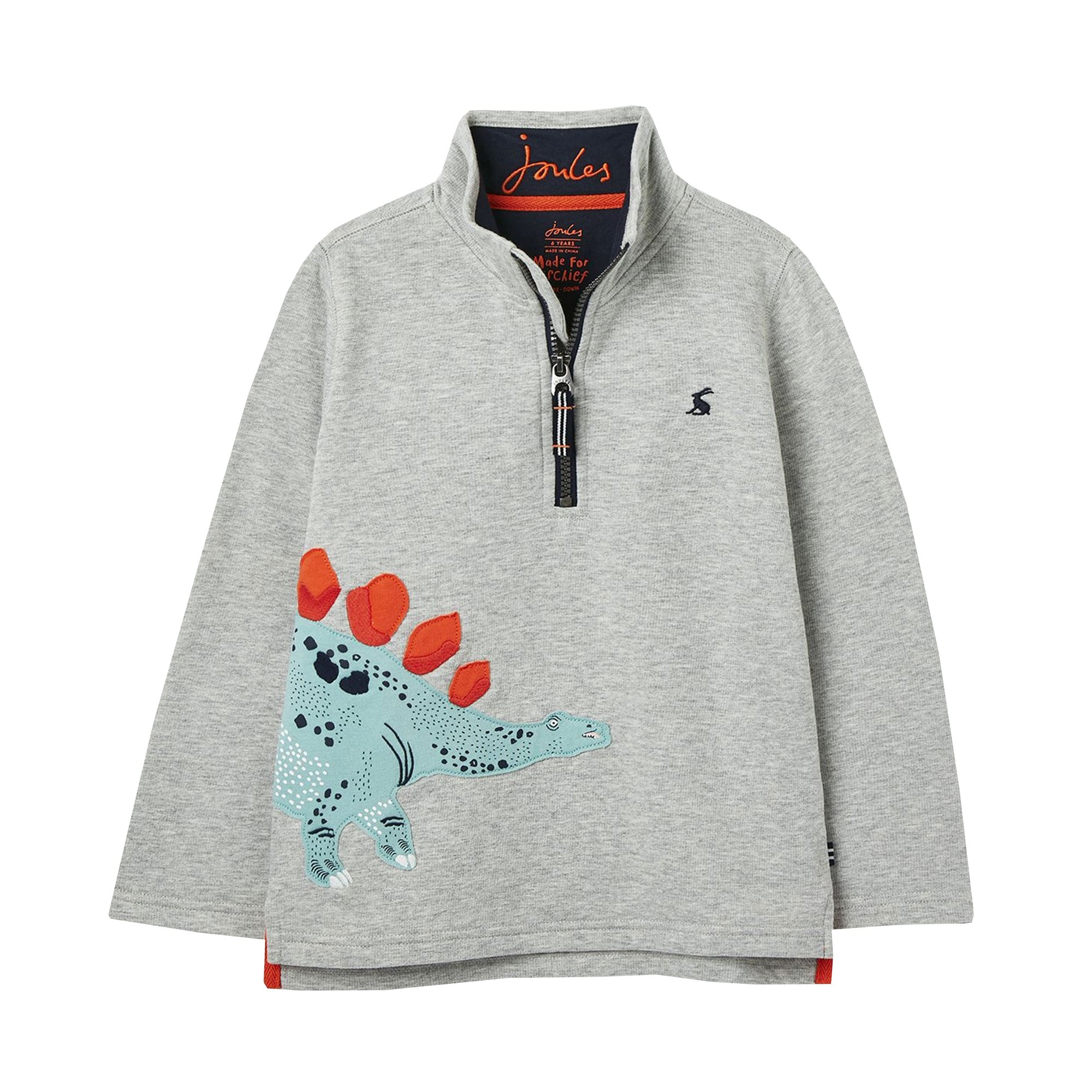 Joules Boys Dale Printed Zip Neck Sweatshirt