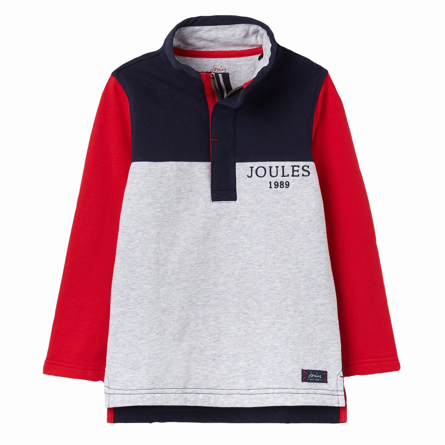 Joules Boys Dale Colourblock Overhead 1/2 Zip Sweatshirt