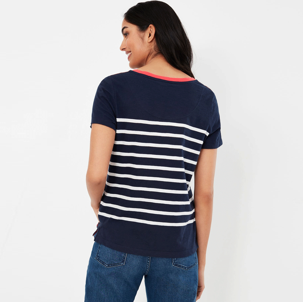 Joules Ladies Carley Stripe Classic Crew T-Shirt