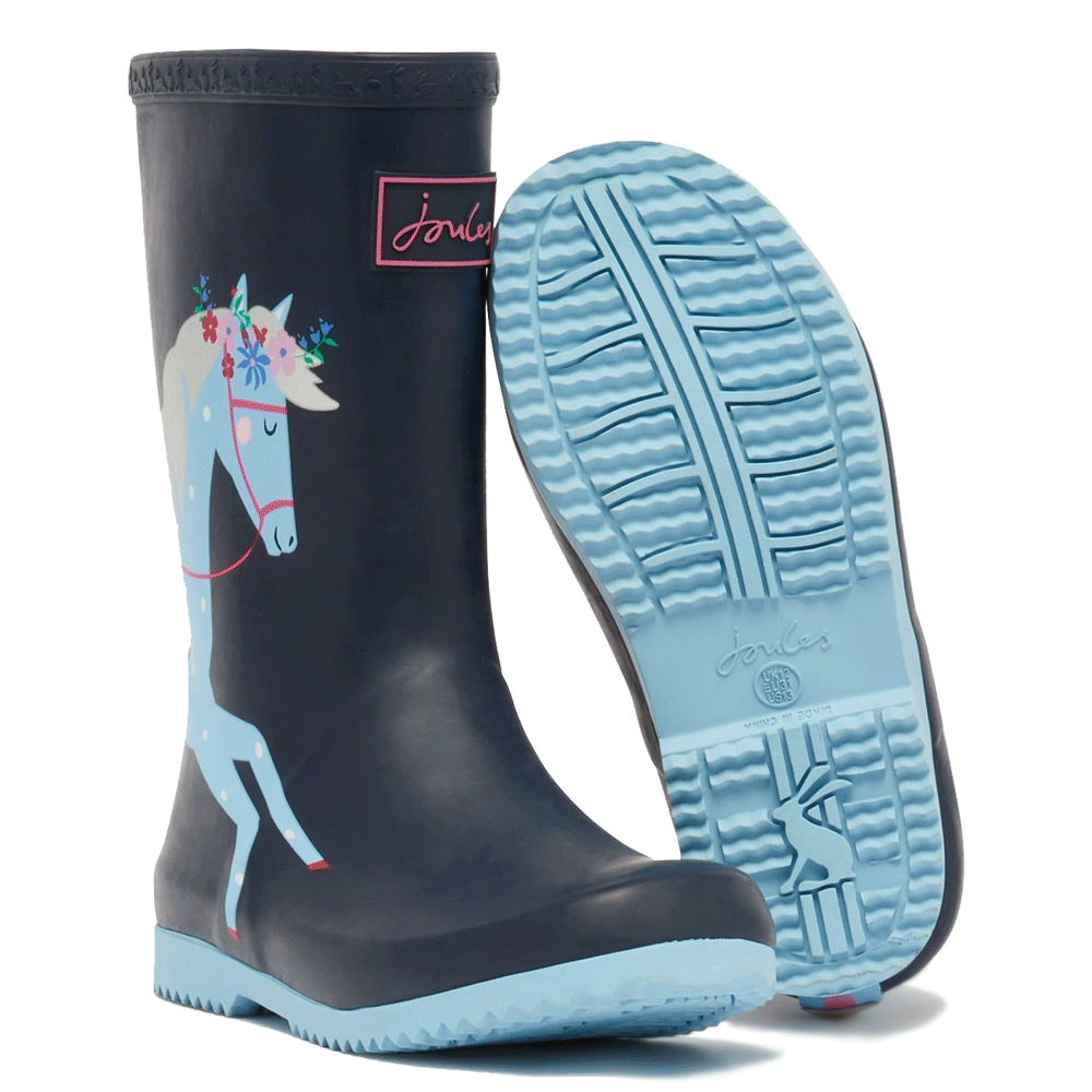 Joules Childs Junior Roll Up Flexible Printed Welly