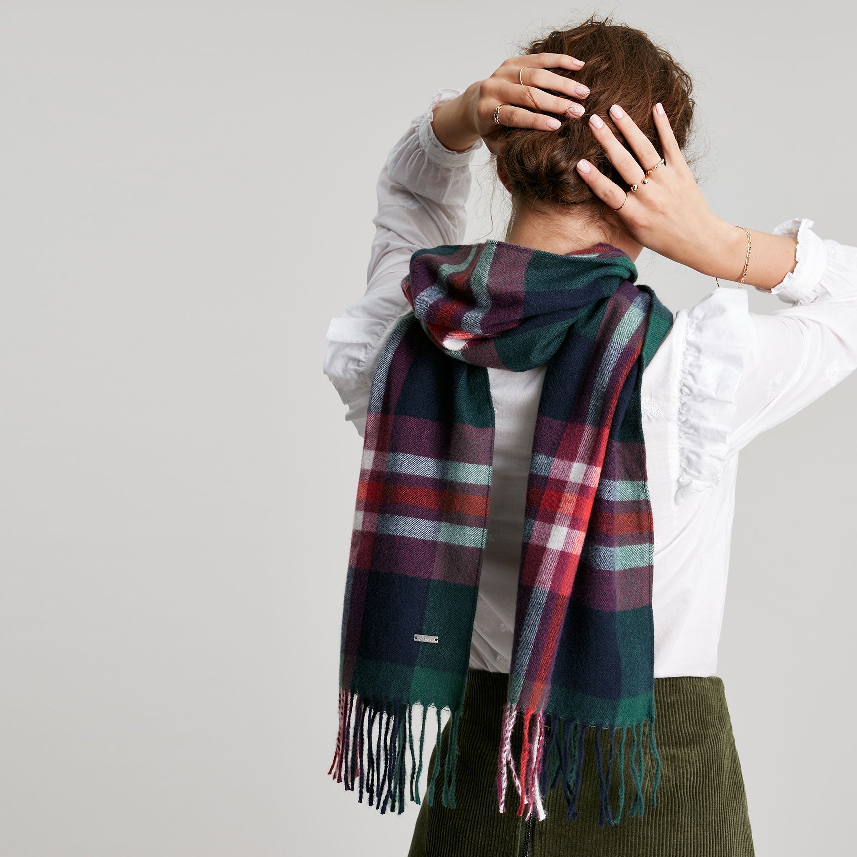 Joules Ladies Bracken Check Warm Handle Scarf
