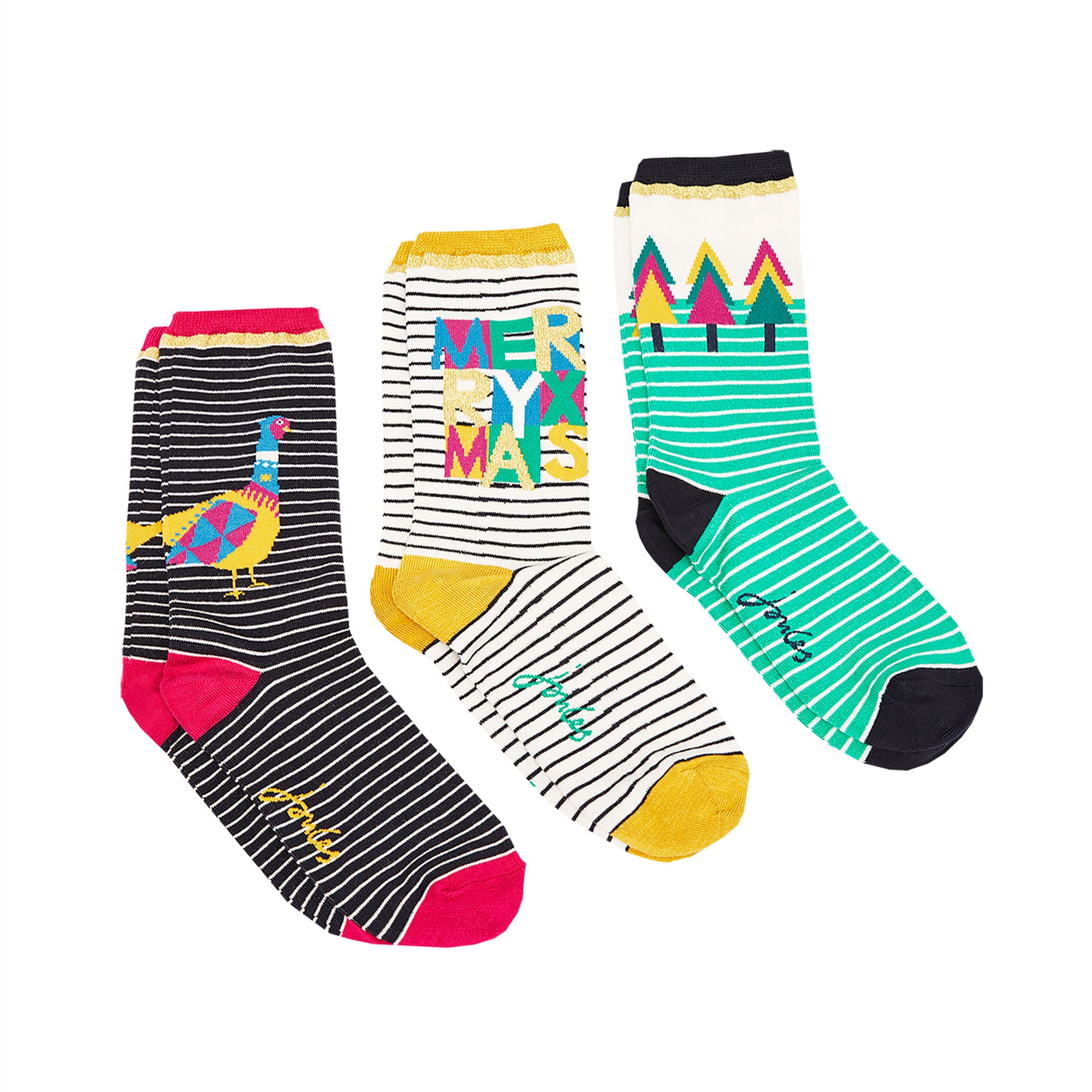 Joules Ladies Xmas Eco Vera Socks 3 Pack