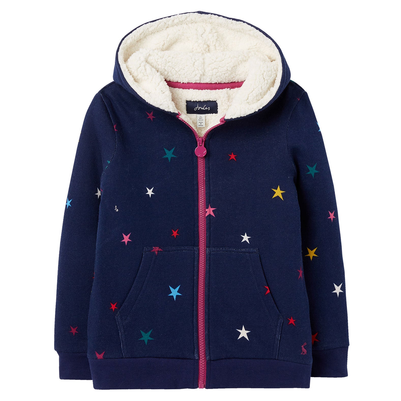 Joules Girls Braelyn Borg Lined Zip Hoodie