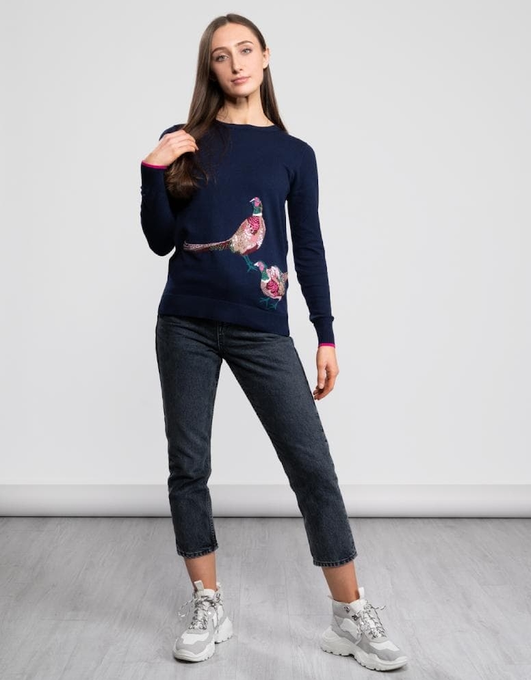 Joules Embellished Intarsia Crew Neck Jumper Miranda Luxe