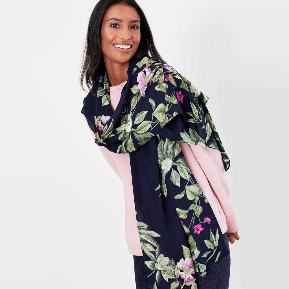 Joules Ladies Eco Conway Lightweight Printed Scarf
