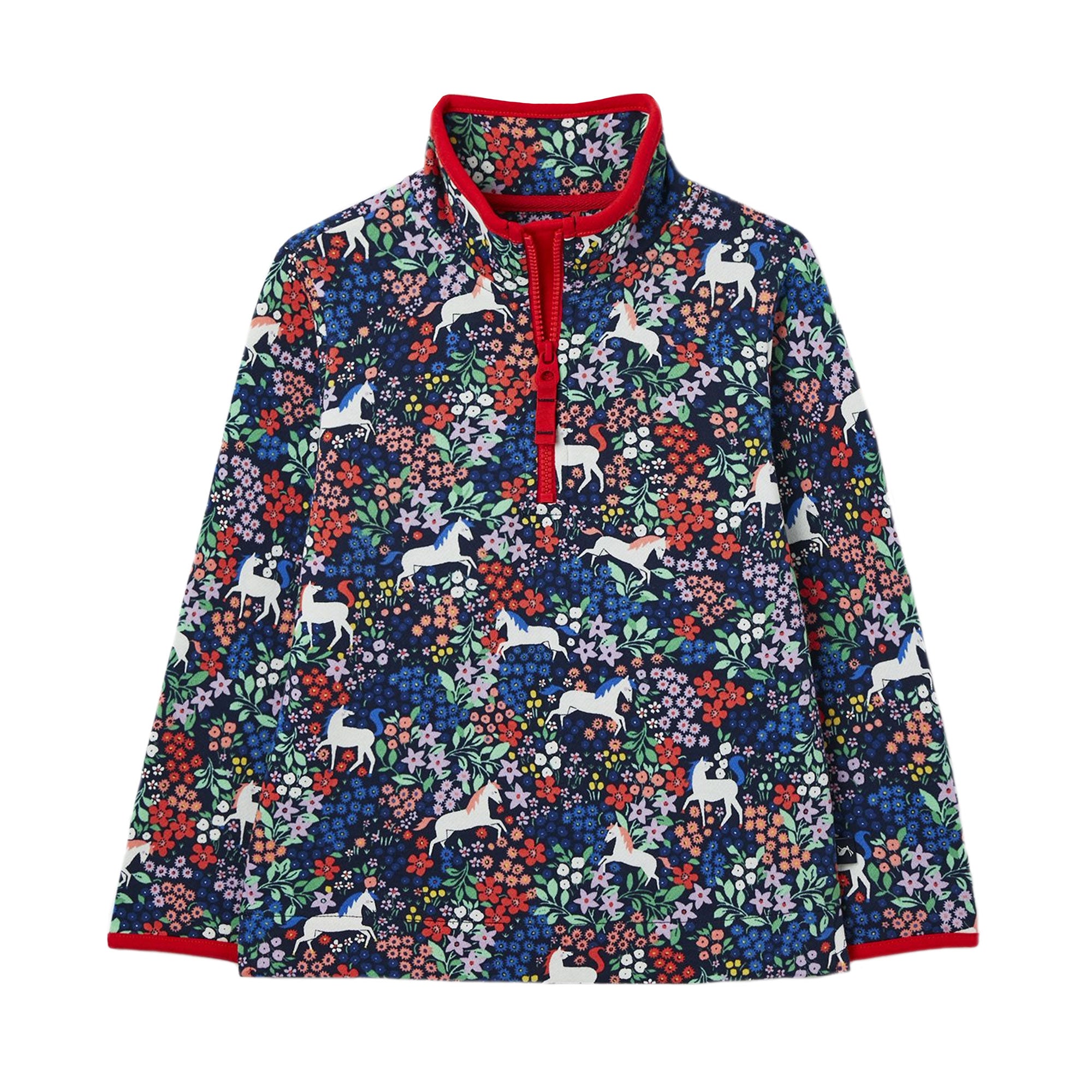 Joules Girls Fairdale Printed Half Zip Sweatshirt