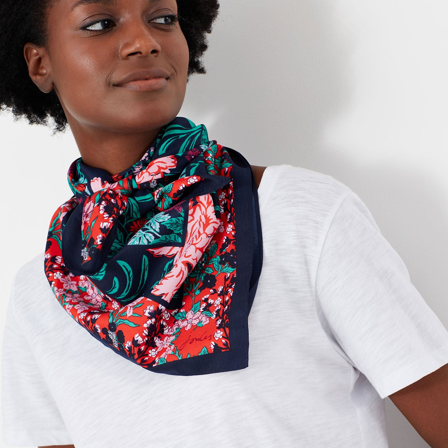 Joules Ladies Liv Printed Square Scarf