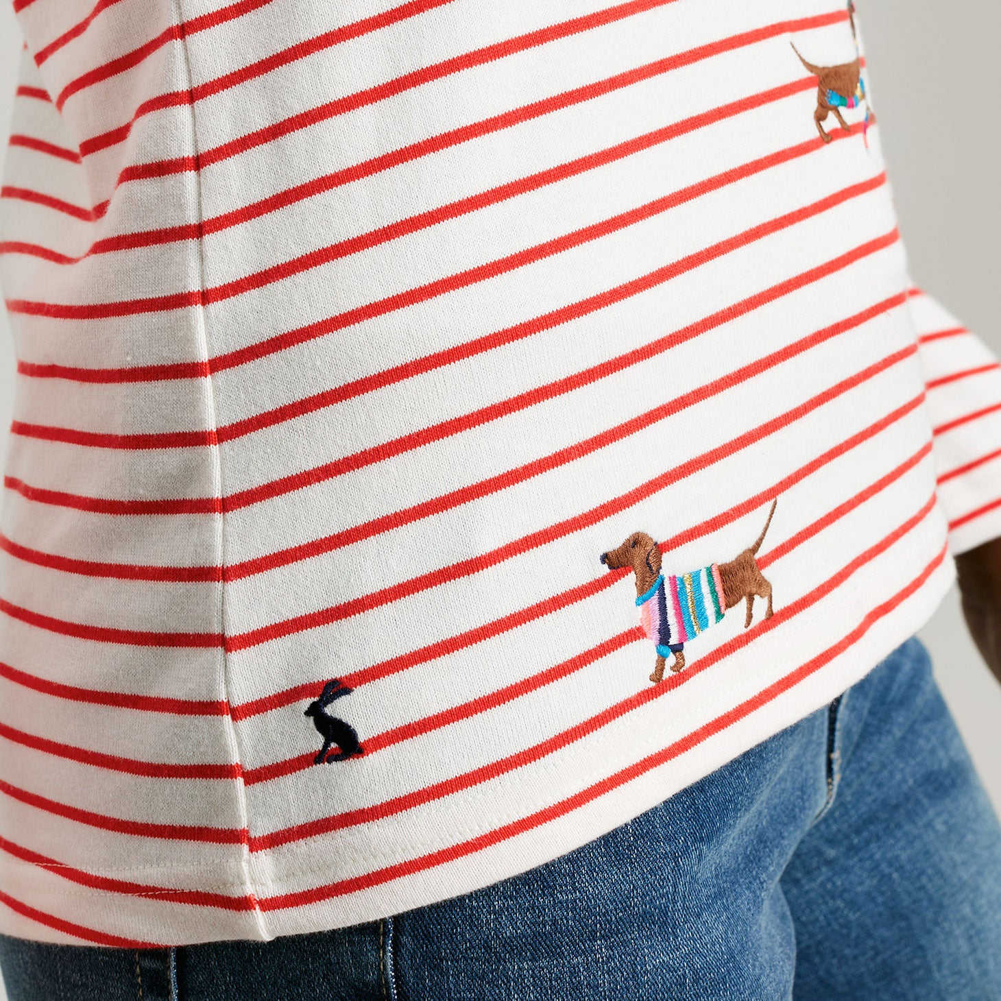 Joules Ladies Festive Harbour Luxe Long Sleeve Jersey Top