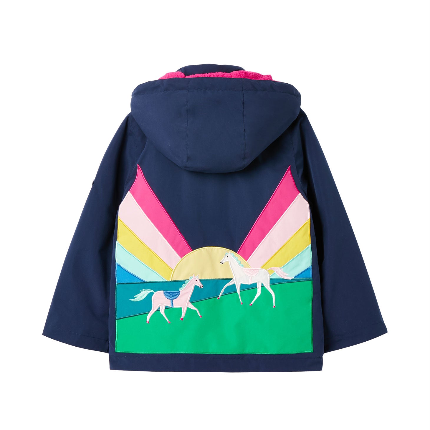 Joules Girls Morgan Rainbow Pony Artwork Jacket