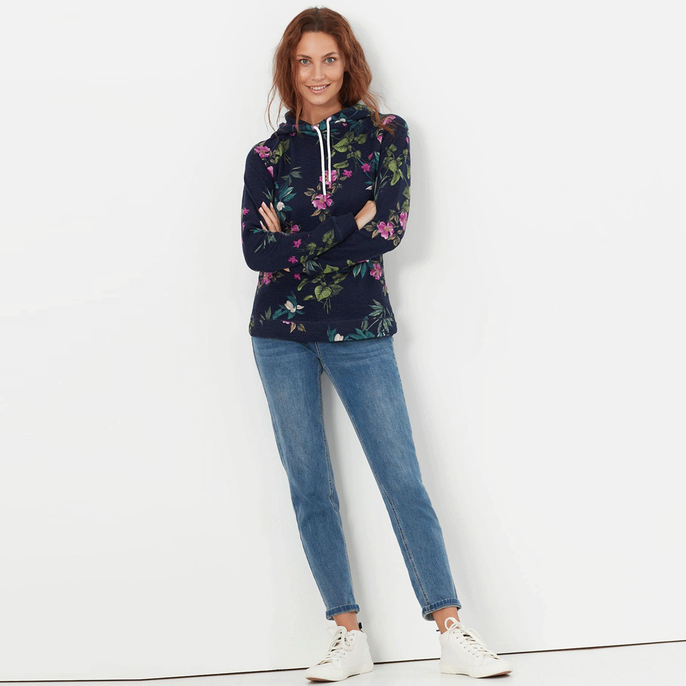 Joules Ladies Marlston Print Hooded Sweatshirt
