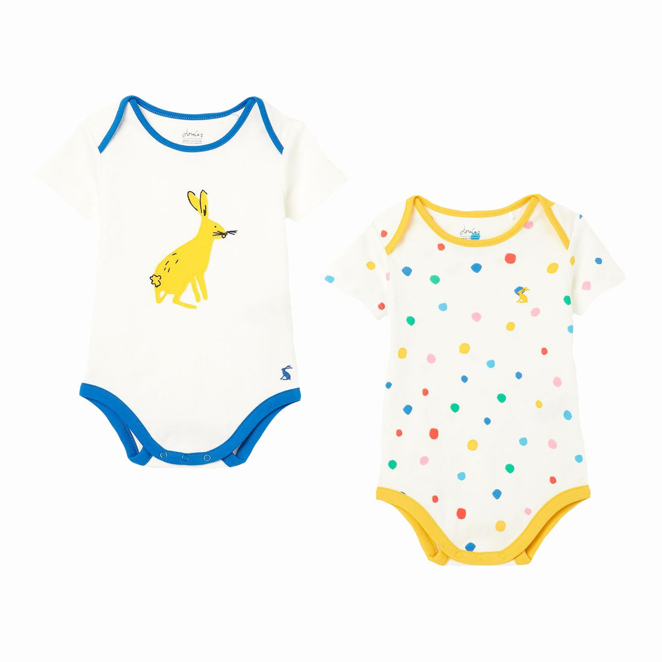 Joules Baby Nursery Laurel Cotton 2Pk Short Sleeve Bodysuits